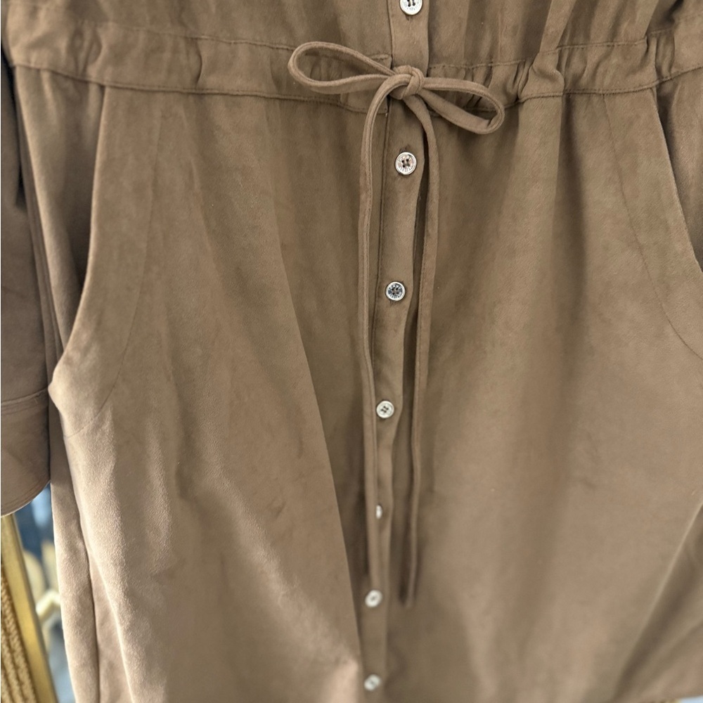 Tommy Hilfiger Tan faux Suede Shirtdress - Picture 6 of 10